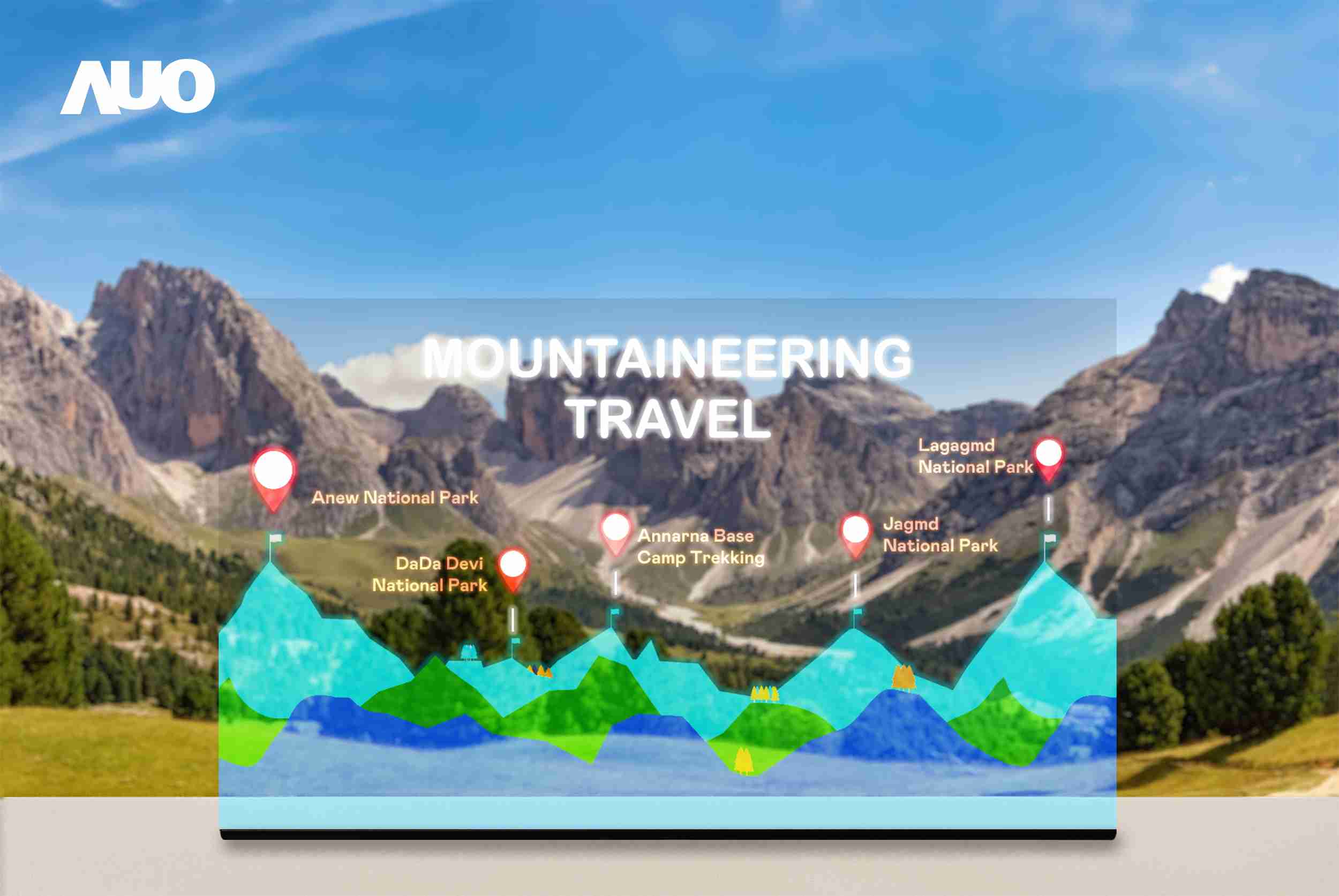 巨星国际展示全球单片尺寸最大(*)42吋透明Micro LED显示器拼接而成的〝64吋透明Micro LED显示器〞，，，具备高透明度、、、1,000 nits高亮度、、、、广色域、、采用三边无边框的无缝拼接等多重特色，，，，呈现超高清、、细腻画质而不遮挡后方视觉，，，满足层峰需求，，，，可广泛运用于零售、、艺术展览或商业空间等场域